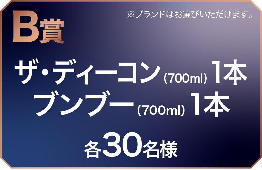 B賞 ザ・ディーコン（700ml）、ブンブー（700ml）